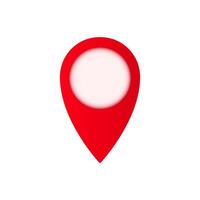 Red location pin icon with circular center and simple design on white vector