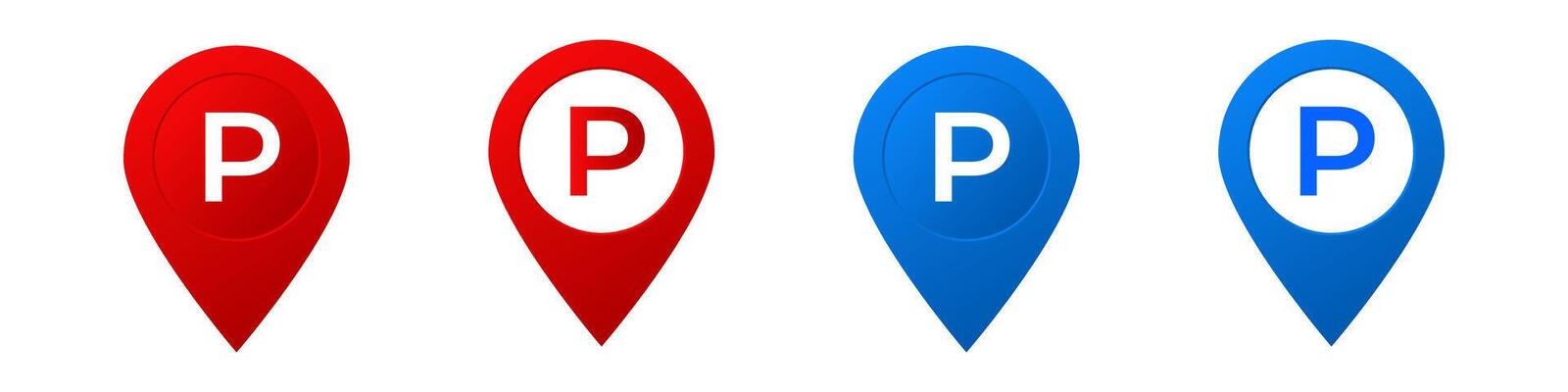 Colorful parking location markers highlighted