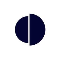 Minimalist yin yang-inspired design with contrasting circular black and white halves vector