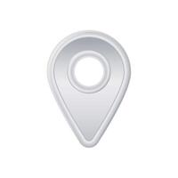 Silver location marker icon with metallic glow and modern style design vector