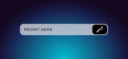 Simple search bar with magic wand icon for creative and intuitive interaction design vector