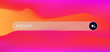 A search bar with the word prompt on a vibrant, colorful background vector