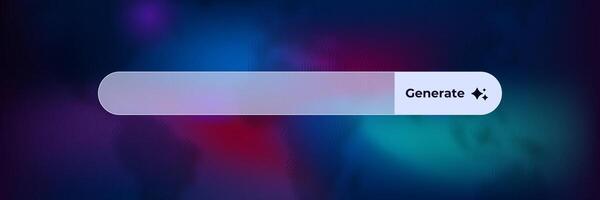 Search bar with generate button featuring subtle digital world map design vector