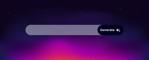 Modern user interface search bar with generate button for digital applications vector