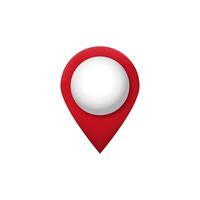 Red map pin icon with white circle center for location position and navigation purposes vector