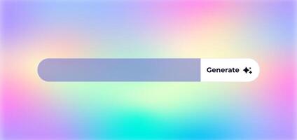 Progress bar with generate button and gradient colors indicating download or upload progress vector