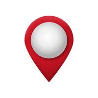 Red map pin icon with blank center for location and navigation apps vector