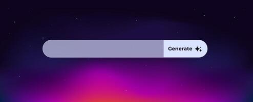 Progress bar with generate button indicating loading or processing task completion vector