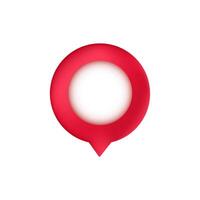 Red circular pin icon with white center for digital map applications and user interfaces vector