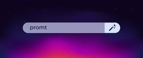 There is a search bar displayed containing the word prompt written inside it vector
