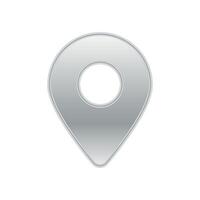 Metallic location marker icon with gradient design reflects modern digital navigation tools vector