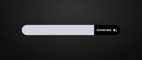 Blank search bar with generate button for online query or text input action vector