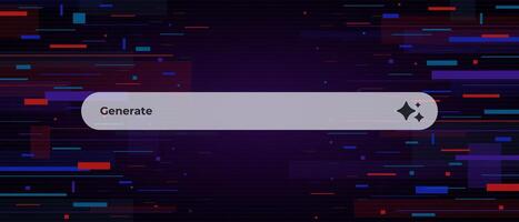 Text box with generate button with colorful lines and rectangles vector