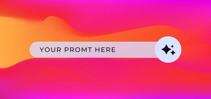 Interactive prompt bar template with customizable text and icon elements for digital platforms vector