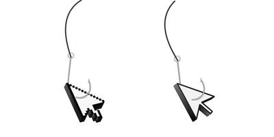 Computer mouse cursor earrings with hook for tech lovers vector