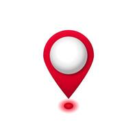 Modern red location pin symbol with white center for maps and navigation applications vector
