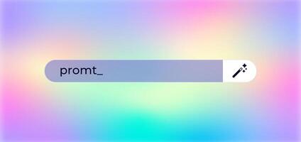 Search bar with gradient colors and typing cursor icon for creative digital applications vector