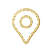 Golden location pin icon signifying precision and point on digital maps or navigation systems vector