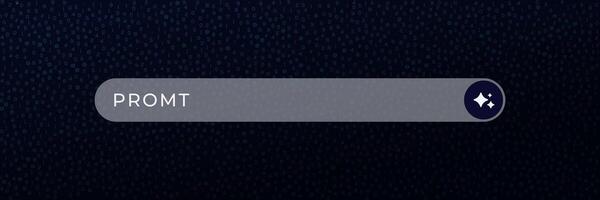 Search bar interface with promt text and hexagon symbol vector