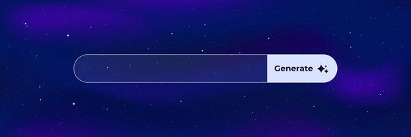 Stylish search bar with generate button and subtle starry theme vector