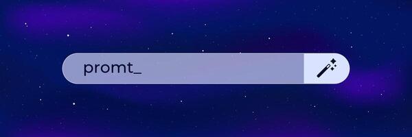 Search bar displaying typo with cursor on a purple and blue starry background vector