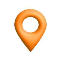 Orange location pin with hollow center for navigation and map applications vector
