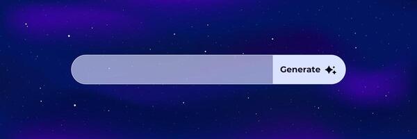 Search bar with circular button icon for input on a night sky background vector
