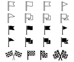 Race flag simple hand drawn checkered flat design icon set vector