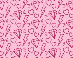 Pink pattern. Pop art elements on pink background. illustration vector