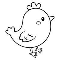 Cute chicken. Colouring page. template. Simple flat illustration vector