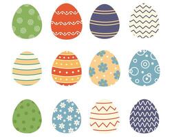 Set of colored easter eggs. illustration in flat style vector