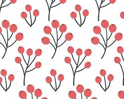 Ripe red berries. Spring pattern. illustration vector