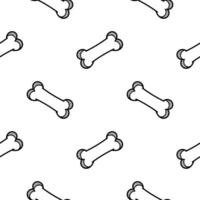 hand drawn seamless pattern of bones black and white version vector