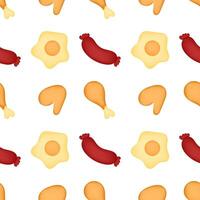 fast food illustration seamless pattern mesh version vector