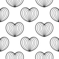 heart outline seamless pattern on white background vector