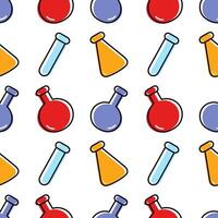 seamless pattern of test tubes colored version vector