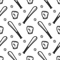 hand drawn seamless pattern with baseball theme vector