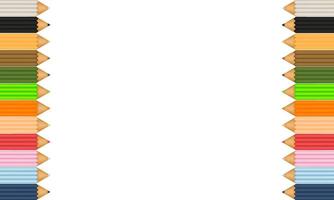 colored pencil background horizontal version with white background vector