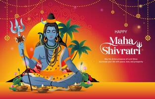 happy maha shivratri background with gradient concept vector