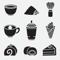 set of matcha good for icon, logo, element design, silhouette design, etc vector