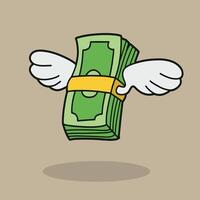 money with wings good for sticker, element design, badge, etc vector