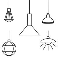 different types of lamps and lights design on a white background vector