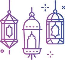 three different types of lamps hanging from a string vector
