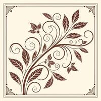 a floral design in a square frame vector