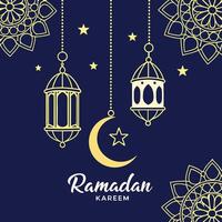 greeting card with lanterns and stars design on a white background vector