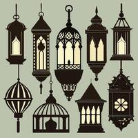 various types of lanterns in different shapes and sizes vector
