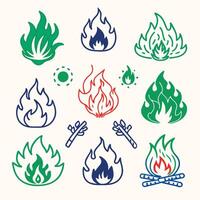 a set of different types of fire icons vector