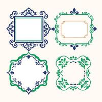 four different ornate frames with different designs vector
