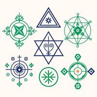 a set of different symbols, including a star, a triangle, a circle, a star, vector