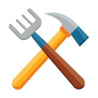 two tools and a fork on a white background vector